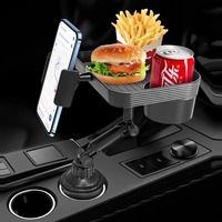 Support de tasse de voiture multifonctionnel réglable Mico en ABS avec fente rotative à 360 degrés pour téléphone, espace extensible et rangement pour aliments et boissons
