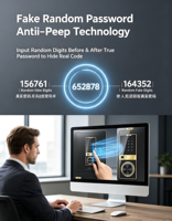 Dreistufiger Versteckter Kleiderschrank-Mini-Sicherheitstresor Biometrisches Fingerabdruck-Passwort-Schloss Alarmsystem USB-Stromversorgung für Zuhause und Geschäft