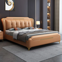 Ensemble de Chambre Italien de Luxe, Lit Double King Moderne avec Grand Rangement