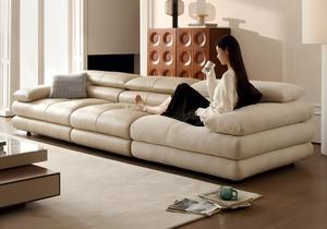 Divano Componibile in Pelle di Lusso Moderno - Design Modulare Confortevole di Alta Qualità |   Arco Personalizzabile in Dimensioni e Colore, Adatto per Appartamenti e Ville - Product Image 3