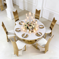 Table ronde et chaises de mariage en marbre pour banquet royal