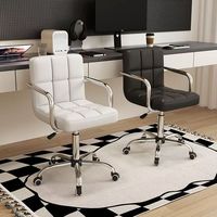 Chaise de bureau à domicile noire avec base pivotante Silla De Oficina chaise sur roues pour coiffeurs et salon de beauté chaise rotative