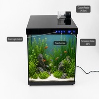 Aquarium de bureau écologique Relaxlines, contrôlé par écran tactile, avec filtration, éclairage LED et alimentation automatique