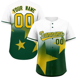 Maillot de baseball personnalisé à dégradé, boutonné, avec nom, numéro et logo brodés, unisexe adulte, anti-humidité, sublimé - Product Image 1
