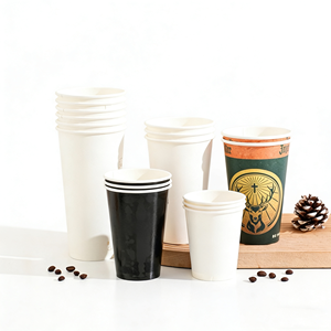 Gobelets en papier jetables personnalisés avec logo, 8 oz, pour café chaud à emporter, avec couvercles, qualité alimentaire, pour café - Product Image 1