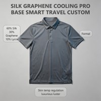 Polo d'affaires intelligent en soie et graphène rafraîchissant, avec logo personnalisé, infusé de fibres moléculaires, idéal pour les voyages