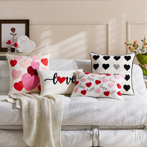 Sevgililer Günü Dikdörtgen Yastık Kılıfı Çiftin Peluş Yastık Kılıfı Aşk Nakışı Modern Sadelik Hastane Ev Özelleştirilebilir - Product Image 4