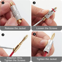 Fiches banane pour haut-parleur plaqué or 4.0mm Fiche banane Connecteur audio Vis fermée pour fil de haut-parleur