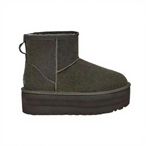 ลดราคา! รองเท้าบูทขนแกะแท้กันน้ำ กันลื่น แฟชั่นฤดูหนาว ดีไซน์เปิดนิ้วเท้า  บุขนนุ่ม  ความยาวปานกลาง สำหรับผู้หญิง - Product Image 4