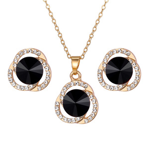 Set di Gioielli Multi-Cristallo per Donne, Collana e <span class=keywords><strong>Orecchini</strong></span> con Rubino Rotondo, Eleganti Accessori per Matrimoni e Feste - Product Image 5