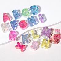 Perles en acrylique transparentes de 6 mm avec lettres A-Z à grand trou, colorées, pour la création de bijoux personnalisés et accessoires de bracelets