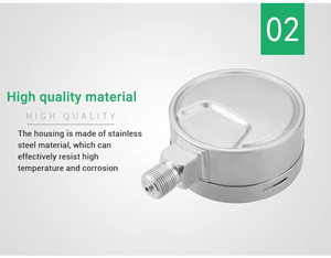 China Fornecido 1,6% Manômetro Preciso Medidor De Pressão Hidráulica Alta Precisão Manômetro De Aço Inoxidável Fosco - Product Image 4