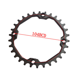 104BCD 내로우 와이드 자전거 체인 링 7075-T6 알루미늄 합금 4mm 두께 타원형/원형 모양 30-38T 톱니 <span class=keywords><strong>8</strong></span>-12 속도 호환 CNC - Product Image 5