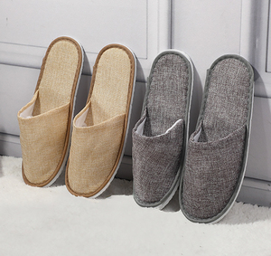 Buena venta Nuevo estilo Tipo abierto Suministros de <span class=keywords><strong>hotel</strong></span> Zapatillas desechables Salón de belleza Lino <span class=keywords><strong>Hotel</strong></span> Aerolínea Zapatilla - Product Image 5