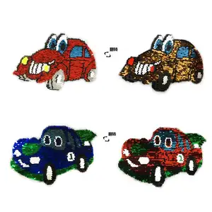 Bordado Lentejuelas Coche de dibujos animados Ropa para niños Sudadera decoración bordada Cambio de color de doble cara - Product Image 1
