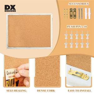 Rustic <strong>White</strong> Wood Frame Cork <strong>Board</strong> Large Decorative Bulletin <strong>Board</strong> for Wall Office Home Decor Shabby Chic <strong>Pin</strong> <strong>Board</strong> with <strong>Pins</strong> - Product Image 3