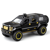 RSVRA Modèle de voiture en alliage/métal moulé sous pression 1:24 George Patton, intérieur détaillé robuste, absorption des chocs, portes ouvrables, son et lumières, cadeau