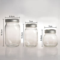 4oz 8oz 12oz 16oz 32oz 64oz glazen weckpot met brede opening voor voedselbewaring met metalen schroefdeksel