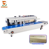 Machine de scellage à roue d'encre pour sachets en papier kraft, thé, noix, épices, aliments pour animaux, avec impression de date, scellage thermique, vente en gros d'usine, interrupteur d'urgence
