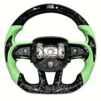 Volant en cuir vert LED de conception nouvelle, en fibre de carbone forgée, pour Dodge Charger Challenger SRT 2019-2023