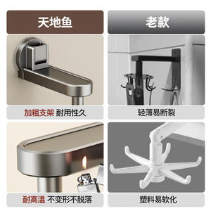 Soporte de pared para espátulas de cocina con ventosa de vacío, instalación sin taladro para almacenamiento de utensilios - Product Image 3