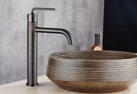 Robinet Mitigeur de Lavabo Monocommande de Luxe en Laiton et Céramique, Chromé, Cartouche Moderne, Montage sur Plateau, Garantie 5 Ans