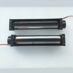 Çapraz akış düşük gürültü DC 12v 24v teğet blower hava perdesi makinesi 30mm fırçasız harici motor alüminyum alaşım crossflow fan