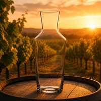 Carafe à vin en verre en forme d'horloge de sable avec épaule angulaire, carafe en cristal sans plomb, corps conique, pichet à taille fine pour bar à domicile