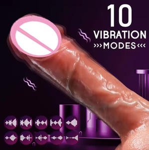 Soft Silicone Wireless <b>Remote</b> <b>Control</b> Brown Telescopic Heating Big Huge Realistic Dildo Electric Sex Toy <b>Vibrator</b> for Women - Product Image 3