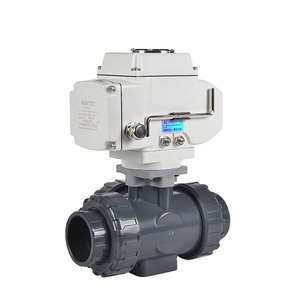 Liquidación B2B COVNA: Válvula de bola motorizada de plástico UPVC de tres vías con rosca, conexión verdadera, DC24V, ON/OFF - Product Image 2