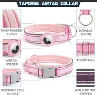Kalung Anjing Reflektif Nylon Grosir, Dapat Disesuaikan, Dilengkapi AirTag Retainer Tracker, Tahan Lama, Kokoh, untuk Anjing Sedang dan Besar