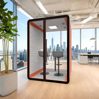 Cabine téléphonique insonorisée portable Divo DQ pour usage hospitalier, conception modulaire préfabriquée avec éclairage LED