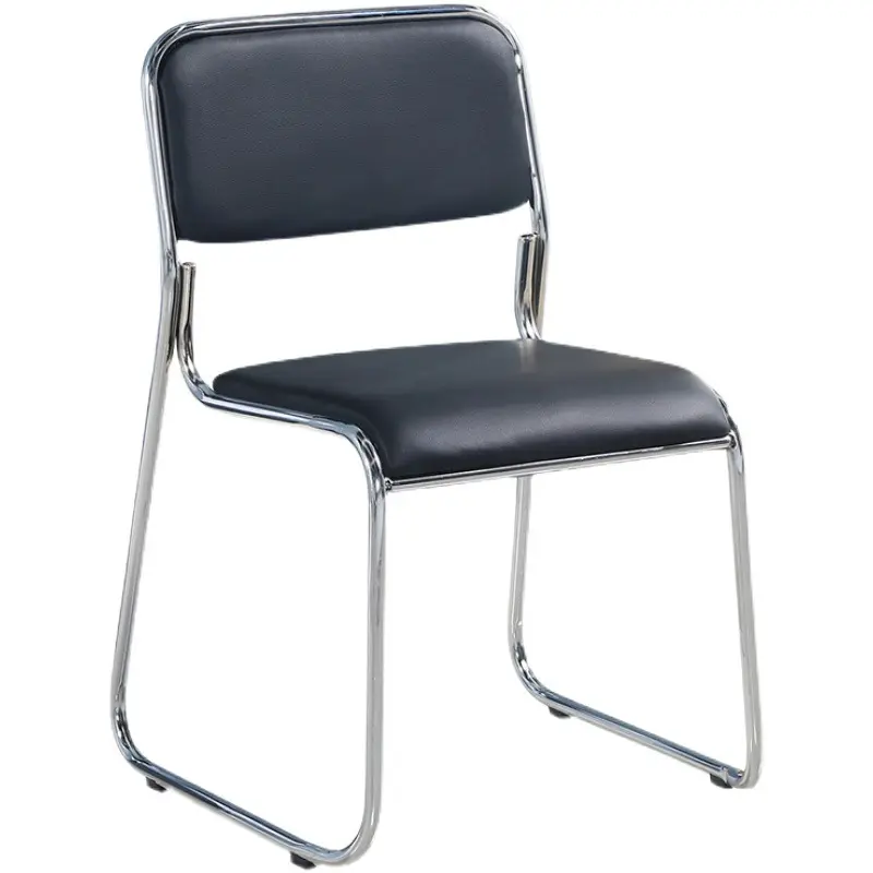 Современное офисное кресло премиум-класса с кожаным креслом с бежевым металлическим каркасом, идеально подходит для персонала, обучения и встреч