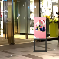 EKAA 3000/4000 Nits Tanpa Kipas 49 Inci Layar LCD Digital Signage Dua Sisi Menghadap Jendela untuk Etalase Toko