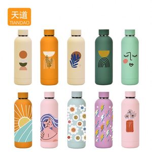 350ml/500ml/750ml/1000ml Custom Promotion logo Soft Touch Finish Insulated Double Wall Stainless <b>Steel</b> Water <b>Bottle</b> with Silicon - Product Image 5