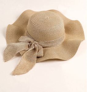 Sombrero de paja de verano para mujer al por mayor, de ala ancha con cinta, ideal para pesca, viajes y ciclismo - Product Image 1