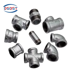 BSP NPT standard galvanized pipe 270 socket banded Hot Dipped Pipe Fitting 1/2" BS Standard Gas Plain Nipple M&F