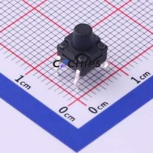 TS-1010GD-BR07026 Tactile Switch Through hole Component (THT) Switch Single Pole Single Throw Round Button 2.6N Through Hole - Product Image 1