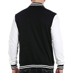 Men’s Classic Varsity Letterman <b>Jacket</b> Black & White Baseball Style Bomber <b>Jacket</b> - Product Image 5