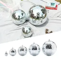 Bola de cristal con espejo para discoteca, bola de cristal de 8 a 72 pulgadas, color plateado, verde, rosa, rojo, para fiesta de navidad