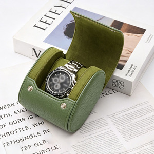 Étui de voyage pour montres <span class=keywords><strong>en</strong></span> <span class=keywords><strong>cuir</strong></span> pleine fleur pour homme avec coussinets amovibles pour montres - Product Image 1