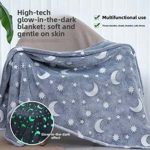 Trẻ em 'hai mặt flannel sáng chăn Polyester huỳnh quang keo in mùa hè điều hòa không khí ném cho giường sử dụng - Product Image 2