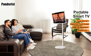 <b>Portable</b> <b>TV</b> Touch Screen Monitor With Wheels 21.5 Smart Android 13 Rechargeable LCD Display HOT USE Rotatable Angle Offers - Product Image 5
