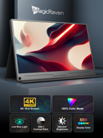Moniteur portable OLED 4K 15,6 pouces OEM, IPS 100% sRGB HDR 350 nits, fin 0,35 pouces, écran USB-C avec haut-parleur intégré pour le jeu et le PC