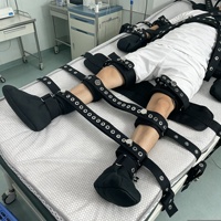 Ensemble de contention corporelle complète avec verrouillage magnétique, menottes de cheville et de poignet, chaussures à pointes, gants verrouillables, rembourrage noir souple, dispositifs de contention pour lit de patient
