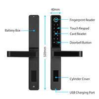 Cámara Wifi Cerraduras digitales Seguridad Reconocimiento facial 3D Huella digital LockTop Tarjeta Nfc Clave Código Rfid Cerradura de puerta inteligente
