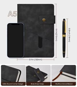 Custom Printing A5 Hardcover Leather Business Gift Box Set 100 <b>Sheets</b> Office Planner Notebook <b>Magnetic</b> Buckle School Meetings - Product Image 2