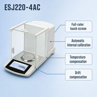 Balance de laboratoire analytique ESJ220-4AC, balance numérique, 220g, 0,0001g, écran tactile, balance de précision