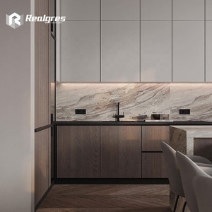 Cuisine compacte Realgres, blanche, style shaker, à assembler soi-même, en panneaux de mousse PVC, armoires de cuisine personnalisées, durables et modernes - Product Image 1