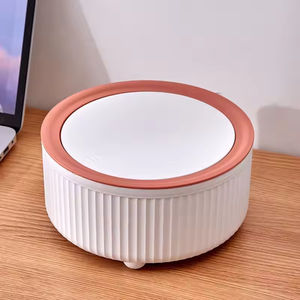 Cubo de Basura de Sobremesa con Tapa Abatible, Bonito Contenedor de Plástico Pequeño para Reciclaje de Escritorio, Mini Cesto de Basura para Oficina - Product Image 4